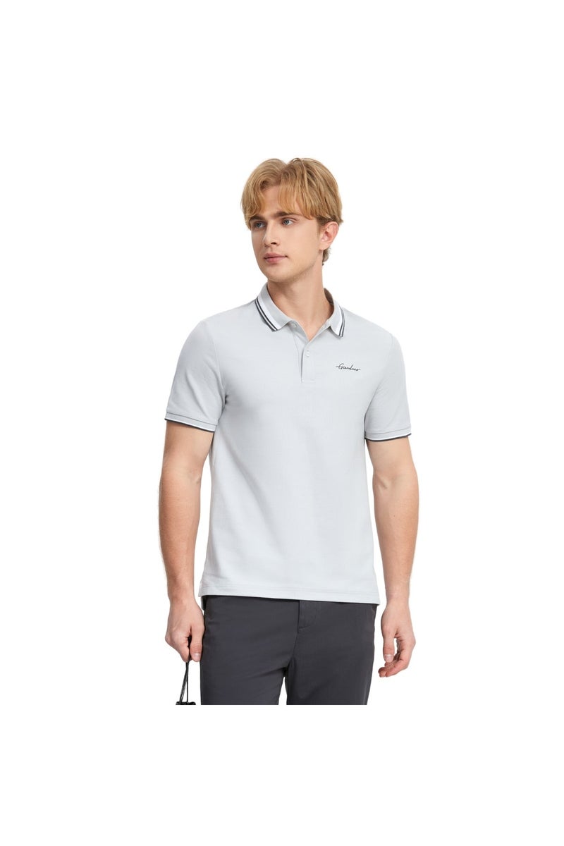 GIORDANO Men's Grey Signature Polo - Image 1